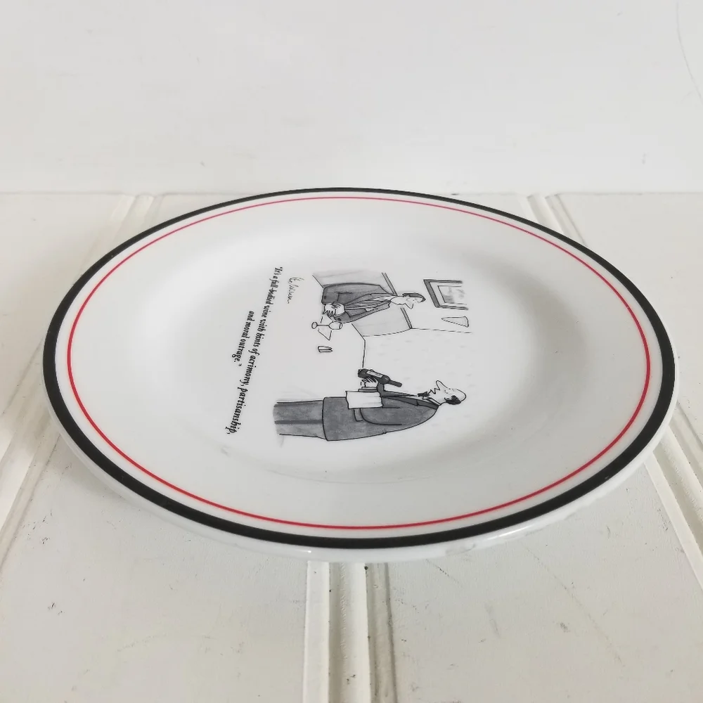 Restoration Hardware New Yorker Plate White Waiter Leo Cullum The Cartoon Bank